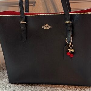 Coach Mollie Black Leather Tote